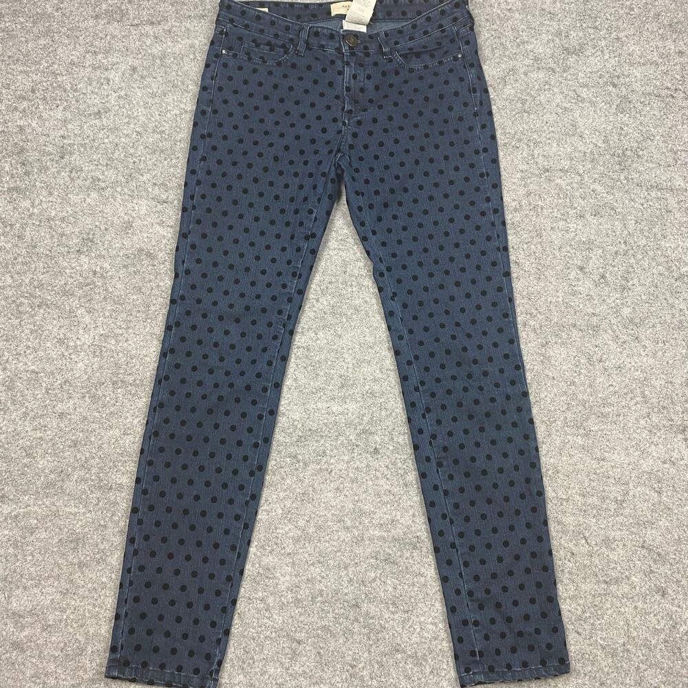 Weekend jeans women's 6 polkadotted stretch retro bold‎ preppy girly Artsy 30/30